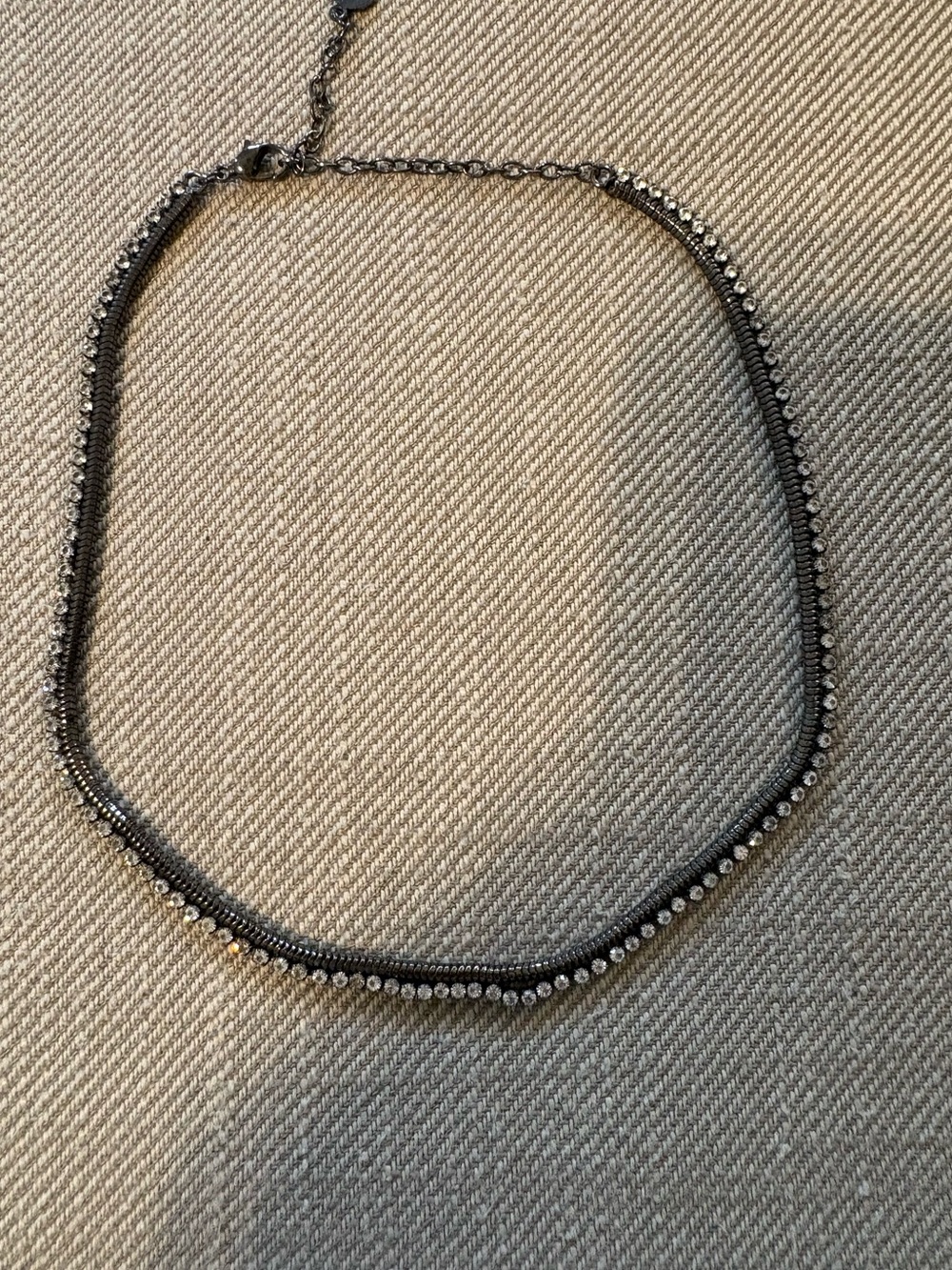 Roberta Chiarella Vintage gunmetal rhinestone choker